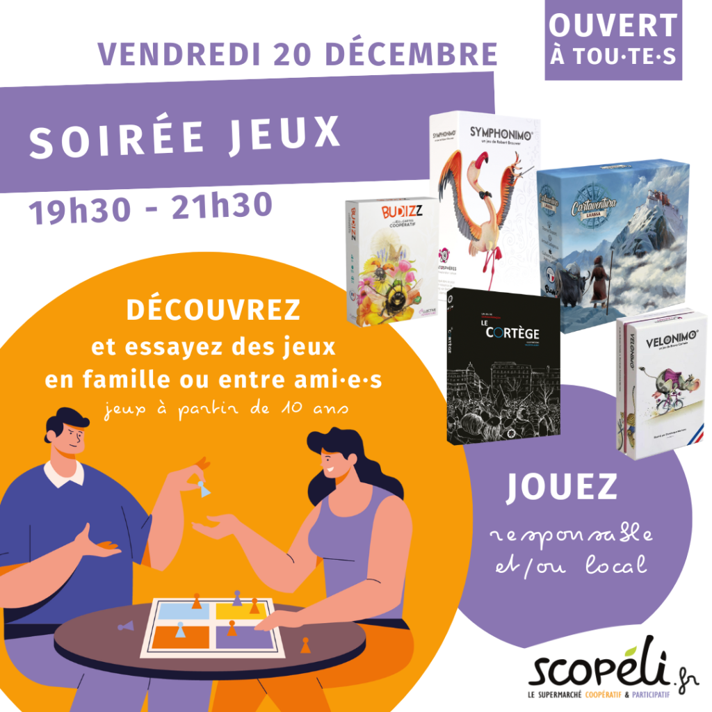 VENDREDI 20 décembre : SOIRÉE JEUX